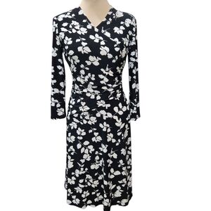 Lauren Ralph Lauren Floral Jersey Side Ruching Faux Wrap Dress 2